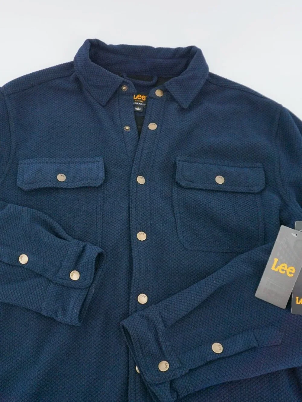 NWT! Lee Fleece Snap Up Dark Blue Jacket Men's Large
